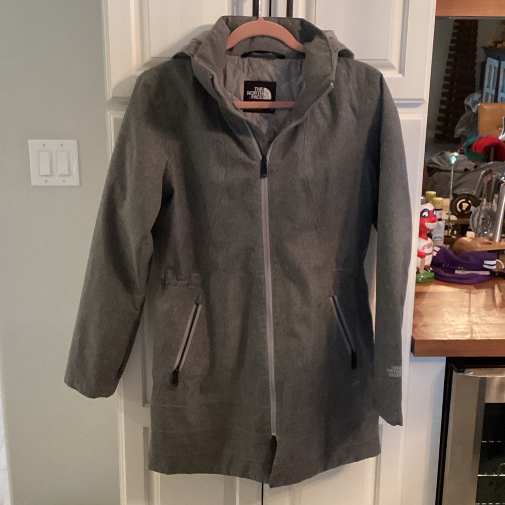 The North Face Women's Charcoal Hooded lightweight winter jacket size M